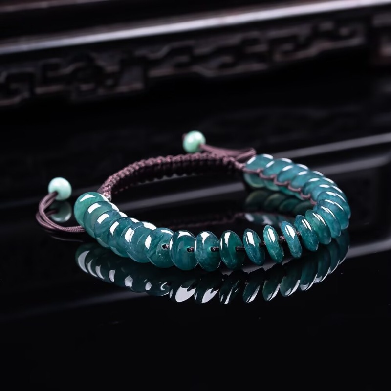 Jewelry & Watches Ltd - Натуральный браслет из бусин изумрудно-голубого жадеита