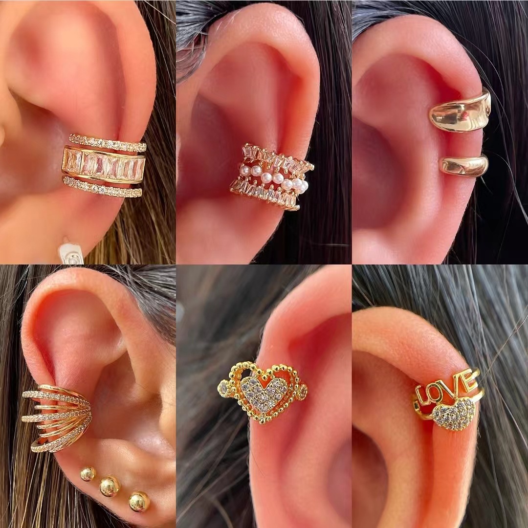 Ear Cuff No Piercing - Корейские модные циркониевые серьги-клипсы для женщин,