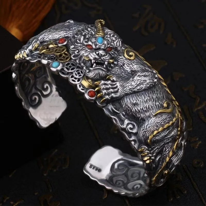 Cuff Bangle Bracelet - Lucky Pixiu Тигровый браслет Натуральные ювелирные