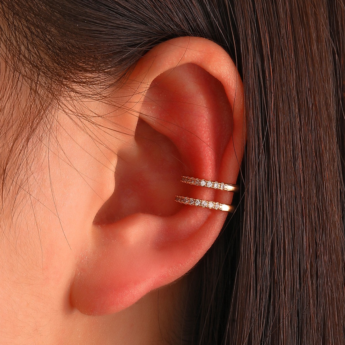Корейские хрустальные серьги-к – обзор и цена Ear Cuff No Piercing