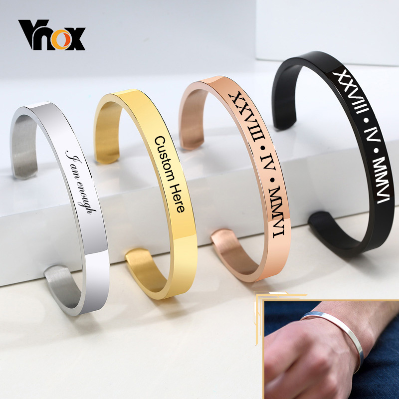 Vnox Прямая поставка индивидуа – обзор и цена Cuff Bangle Bracelet